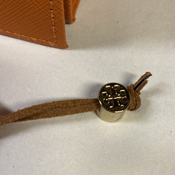 TORY BURCH Leather Sunglasses Hard Case & Canvas Pouch Orange - Picture 3 of 5